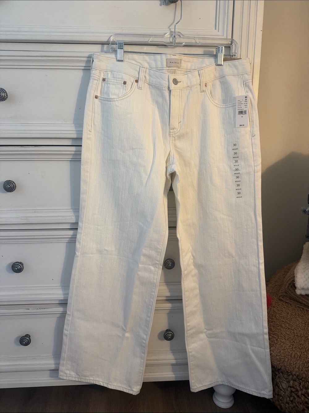 PacSun Women's White Straight Leg Jeans